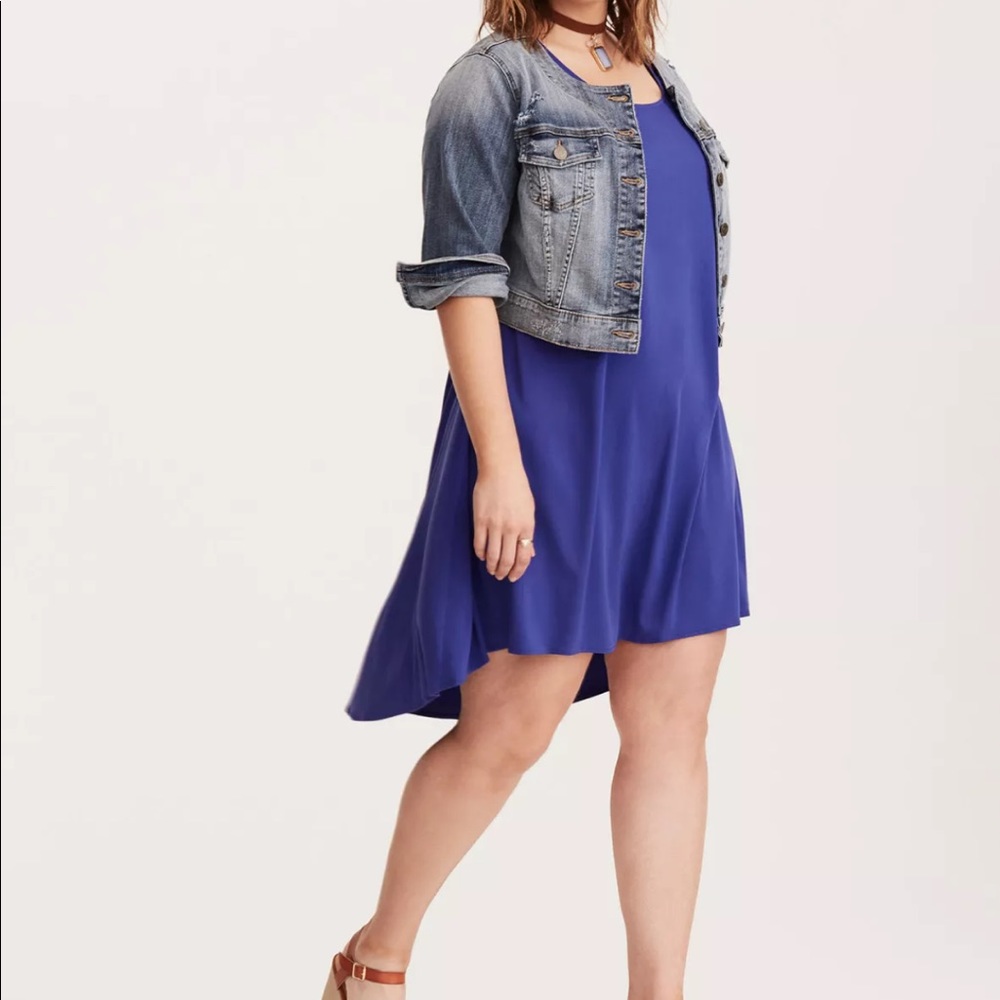 Torrid Glam Challis Hi Lo Blue Dress
